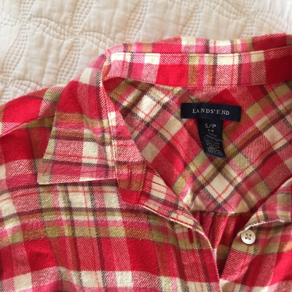 Lands End | Flannel Plaid Shirt | Petite Small - Picture 2 of 4